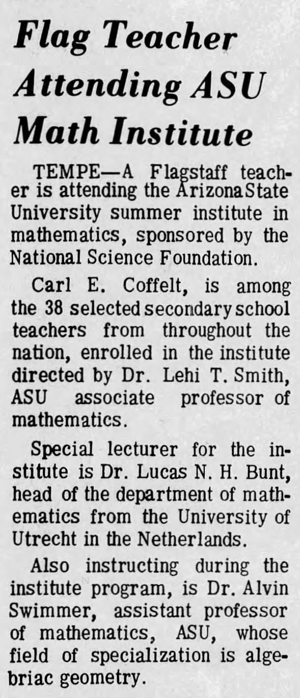 AZ Daily Sun - Carl Coffelt - 23Jun1966